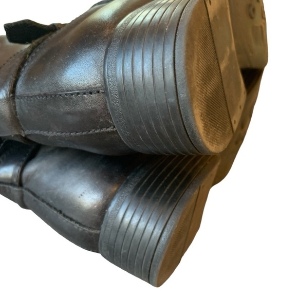 Bussola Siena Black Leather Tall Riding Boots  Buckle Strap sz 37 (US 6.5-7) - Picture 7 of 13